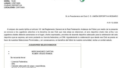 Convocatoria  Selección Comarcal de Antequera Benjamín 
